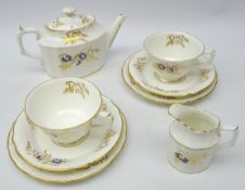 Royal Crown Derby Cornflower pattern tea for two (8) Condition Report <a