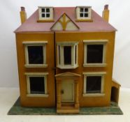 Early 20th century painted wooden dolls house Woodbine Cottage,