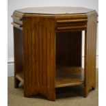 Early 20th century oak octagonal table, moulded top,