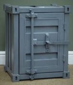 Industrial style shipping container bedside/lamp cabinet, W46cm, H56cm,