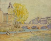 'The Seine', oil on canvas by Alexander Graham Munro (Scottish 1903-1985) unsigned,