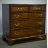 George III mahogany crossbanded golden oak chest,