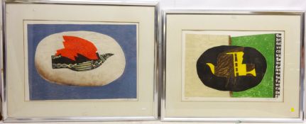 Abstract Birds, two limited edition lithographs No.