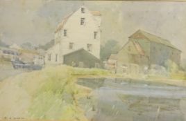 'The Tide Mill Woodbridge', watercolour signed by David Jan Curtis (British 1948-),