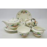 1960s John Maddock & Sons tea set decorated with Caravans,