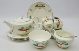 1960s John Maddock & Sons tea set decorated with Caravans,