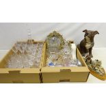 Set of six Royal Doulton crystal wine glasses, matched suit of drinking glasses & decanter,