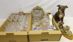 Set of six Royal Doulton crystal wine glasses, matched suit of drinking glasses & decanter,