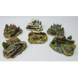 Five Danbury Mint Country Line Collection models; Winter Wonderland, The Railway Arms, Day's End,