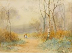 Autumn, watercolour signed and dated by Robert Thornton Wilding (British 19th/20th century) 1910,