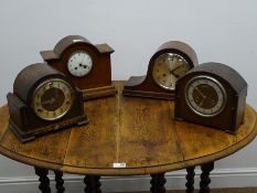 Early 20th century oak mantel clock presented to J S Anderson for being presented with the Military