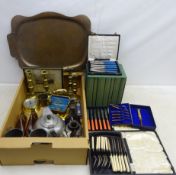 19th century needlework set fitted with brass bodkin, crochet hook,