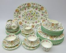 Minton Haddon Hall dinner and tea service comprising eight dinner plates, eight soup bowls,