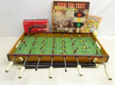 Vintage Italian table football game, Derringer gun table gas lighter,