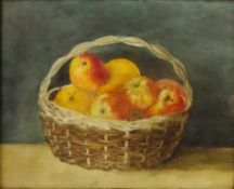 Still life of Fruit in a Basket, watercolour inscribed and dated 'Birket Foster 1897',