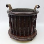 19th century mahogany peat bucket, circular frame,