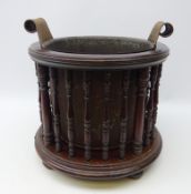 19th century mahogany peat bucket, circular frame,