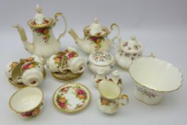 Royal Albert 'Old Country Roses' coffee set for six, teapot and other teaware,