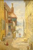 Tin Ghaut Whitby, watercolour signed by Charles E Flowerdew (British exh.