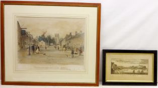 'The Waggon and Horses Inn Bedale Yorkshire, hand coloured lithograph c1850,