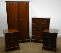 Stag Minstrel mahogany double wardrobe, two doors enclosing fitted interior,