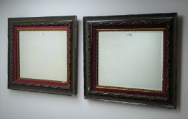 Pair of Victorian framed bevel edged mirrors, W85cm,