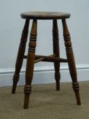 Victorian stool, circular seat, turned supports,