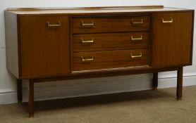 G-Plan vintage retro sideboard, raised back, three drawers flanked by two cupboards,