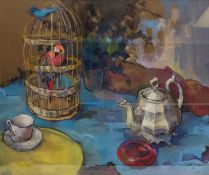 Still Life of Birds and a Teapot,