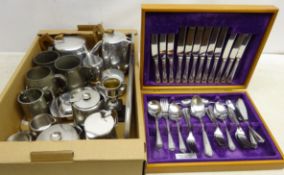 Canteen of Viners silver-plated cutlery, shell pattern terminals,