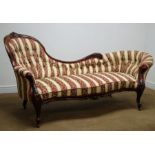 Victorian mahogany framed serpentine chaise longue,