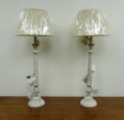 Pair Leptis Magna candlestick style table lamps with shades, as new with tags,