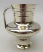 19th century Russian silver cream jug, gilt interior, engraved banding, Moscow, 1878, H7.