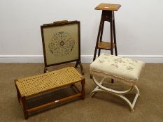 Late 20th century oak bobbin turned sea grass stool (W66cm, H29cm,