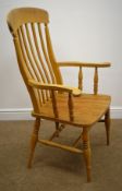 Victorian style beech slat back farmhouse chair by Dot and Ray Edwards of Newport - Stamped,