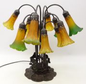 Art Nouveau style multi light table lamp,