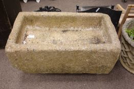 Large rectangular granite trough planter, L95cm x W55cm,