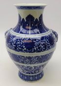 Late 19th/ early 20th century Chinese blue and white vase,