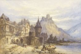 'Beilstein on the Moselle Germany, watercolour signed by Neil Stuart Crichton (British 1853-1913),