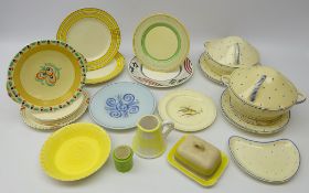 Art Deco tableware comprising Susie Cooper hand painted plate no.