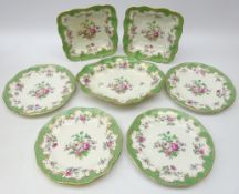 Booths Silicon China dessert service, floral decorated, retailed by T. Goode & Co. London (7)