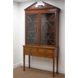 Early 20th century Georgian style mahogany bookcase on stand,