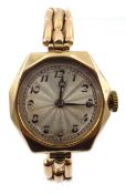 Rolex early 20th century 9ct rose gold ladies wristwatch, London import marks,