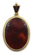 9ct gold mounted agate pendant,