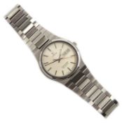 Omega Seamaster quartz stainless steel bracelet wristwatch, with day/date aperture,