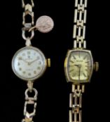 Cyma and Avia 9ct gold bracelet wristwatches, hallmarked Condition Report 24.