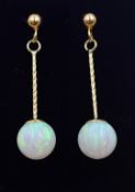 9ct gold opal pendant earrings, stamped 375 Condition Report <a href='//www.