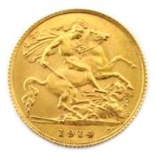 1914 gold half sovereign Condition Report <a href='//www.davidduggleby.