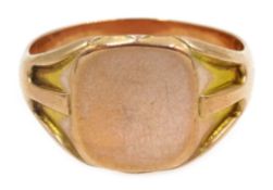 9ct rose gold signet ring,