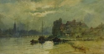 Paul Marny (French/British 1829-1914): Continental Harbour Scene, watercolour signed 24.